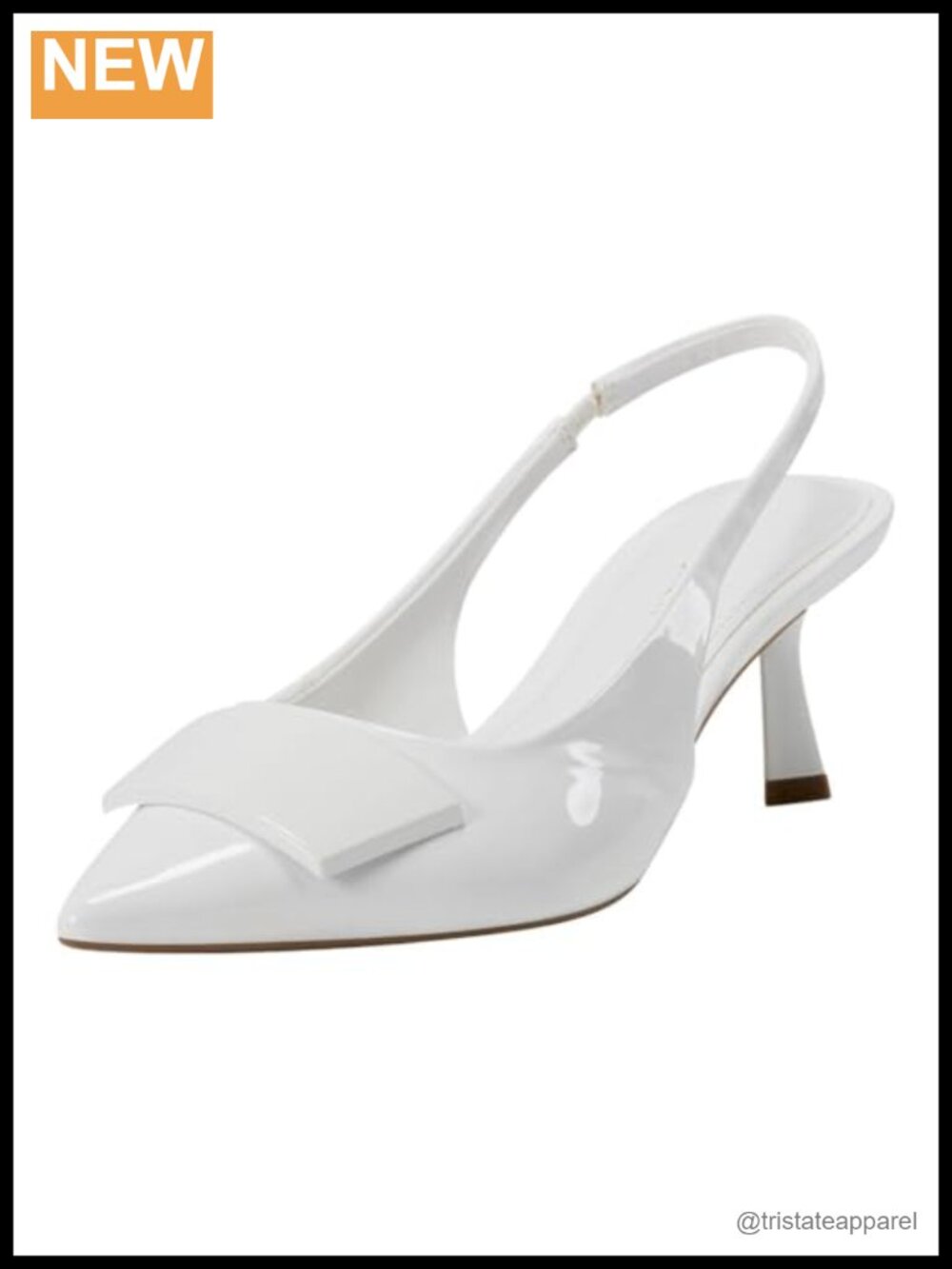 Faux Patent Leather Slingback Pointy Toe Pumps
